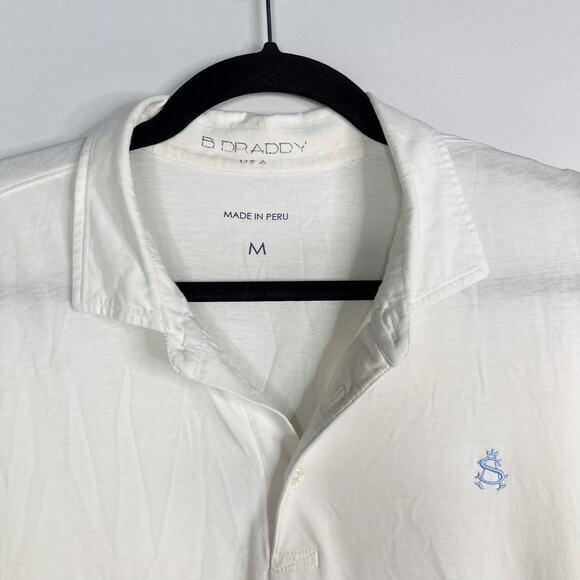 B Draddy Mens Medium M White Short Sleeve Golf Polo Shirt STAINED SA Golf Club - Picture 5 of 12